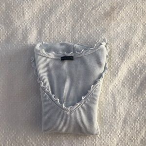 Brandy Melville white ruffle top